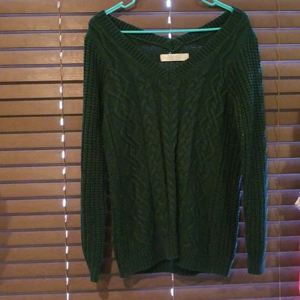 Green knit sweater